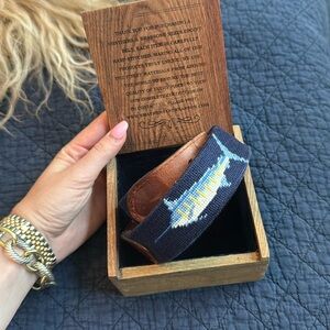 Smathers & Branson Stitched Blue Marlin Belt